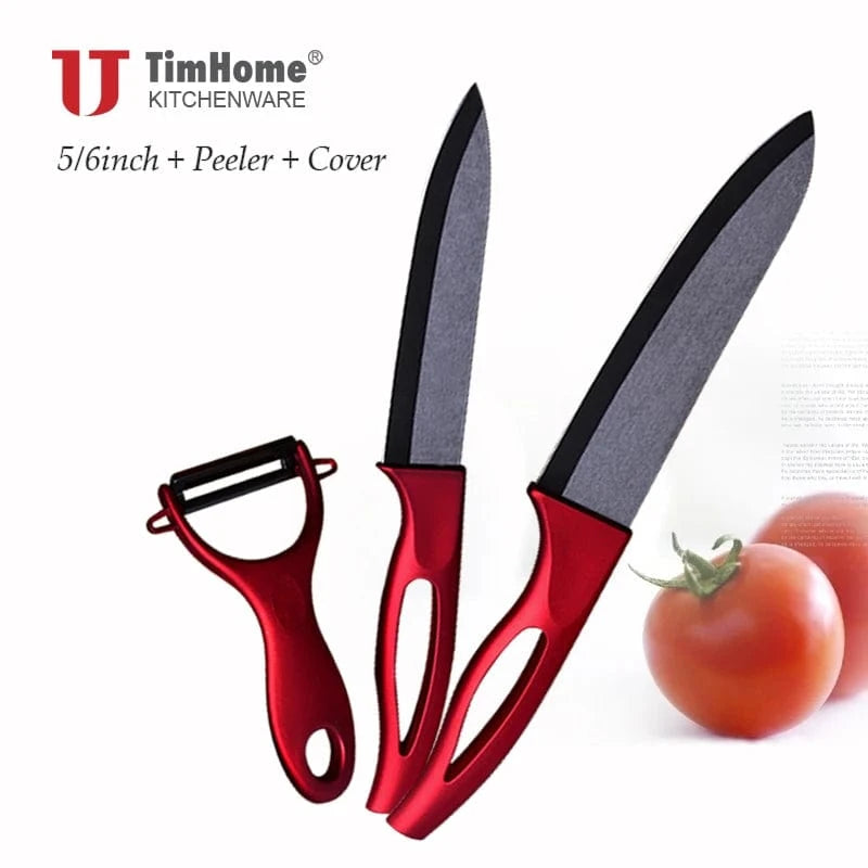 China Knife China black blade Beauty Gifts  Zirconia Ceramic Knife Set Kitchen knives fruit  paring knife 5"6"with covers