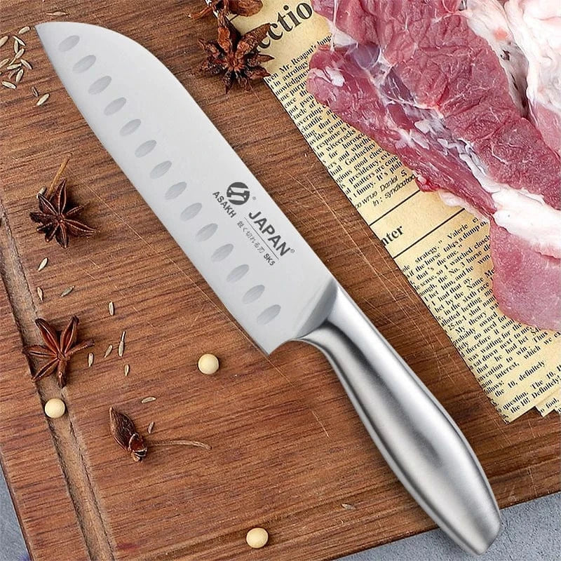 China Knife Set 1-7pcs Chef Knife Set Hollow Handle Knife Set Stainless Steel Household Slicing Kitchen Knives Meat Cleaver Chopping Knife