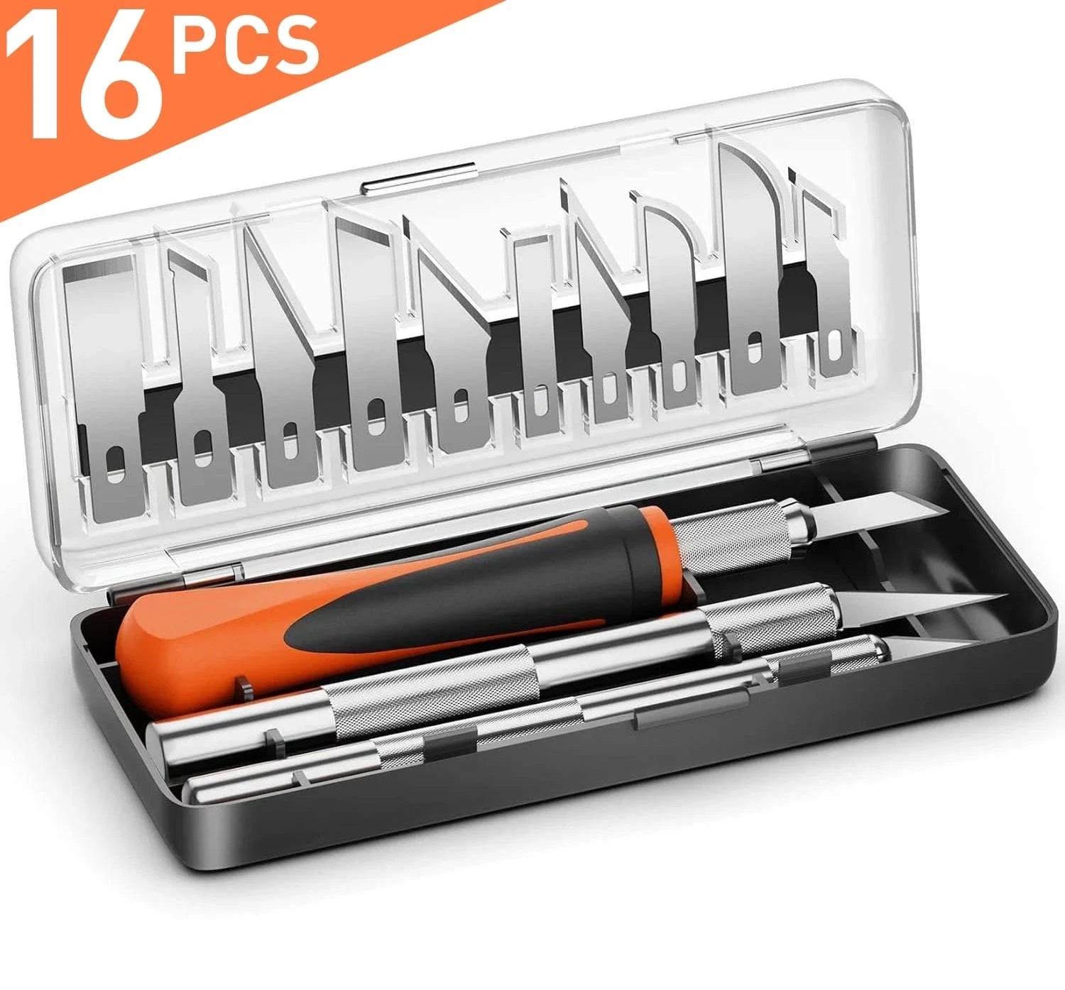 China Knife Set 16PCS-cheng 16PCS Craft Knife Set, Exacto Knife Set, 3-Piece Hobby Knives with 10-Piece Exacting Knife Blades, Precision Art Knife for Pu