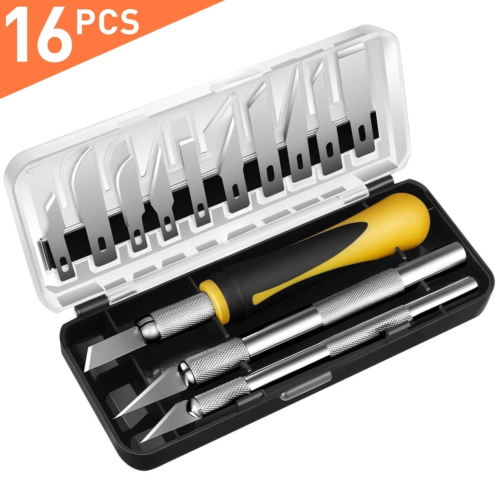 China Knife Set 16PCS-huan 16PCS Craft Knife Set, Exacto Knife Set, 3-Piece Hobby Knives with 10-Piece Exacting Knife Blades, Precision Art Knife for Pu