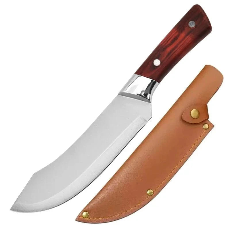 China Knife Set A with PU Cover 1-4pcs Kitchen Knives Forged Boning Knife Stainless Steel Chef's Knife for Cooking Fruit Knife BBQ Meat Cleaver Butcher Knives