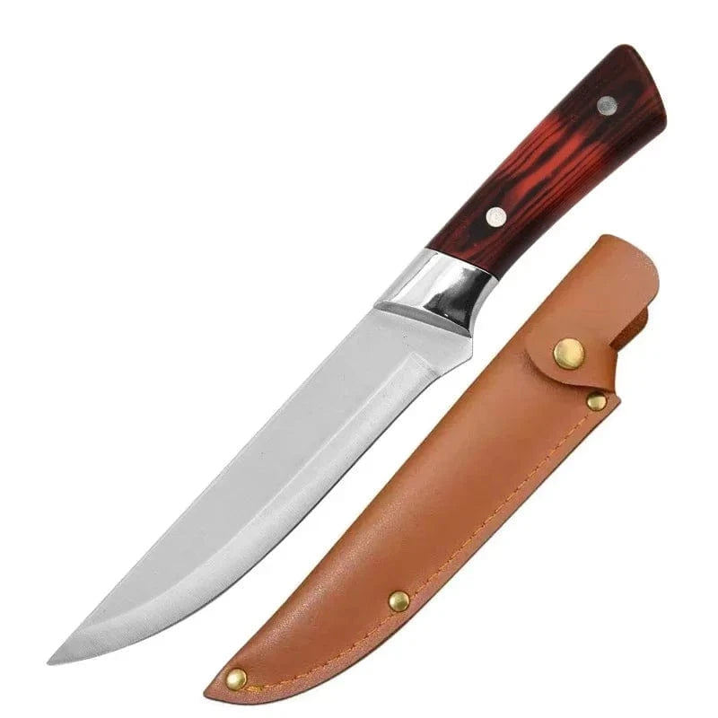 China Knife Set C with PU Cover 1-4pcs Kitchen Knives Forged Boning Knife Stainless Steel Chef's Knife for Cooking Fruit Knife BBQ Meat Cleaver Butcher Knives