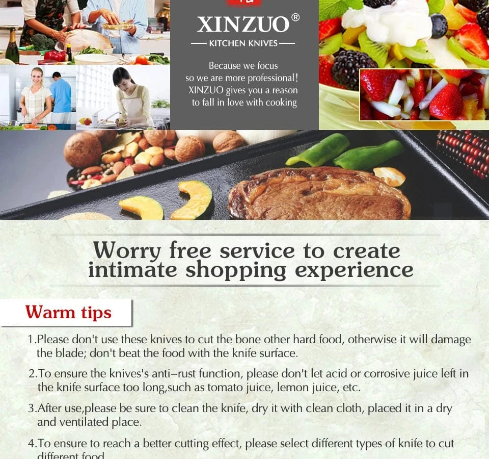 China Knife Set CHINA XINZUO 2PCS Chef Kitchen Knife Set