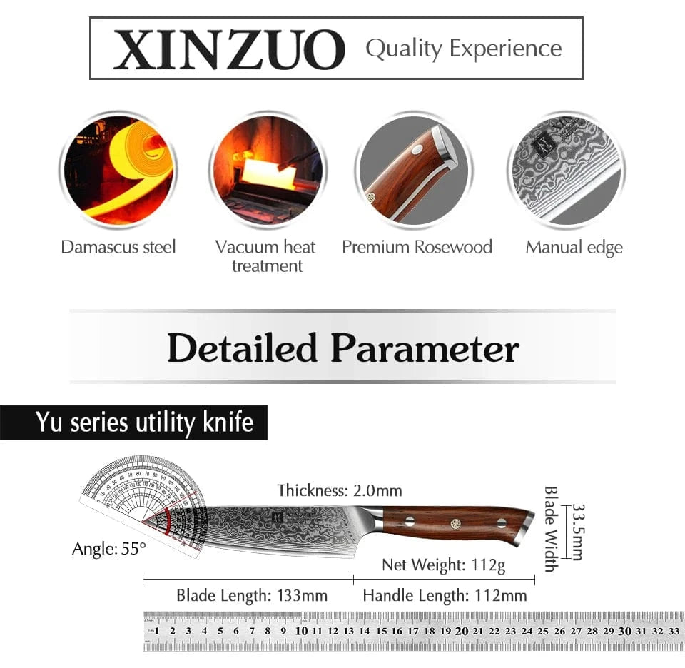China Knife Set CHINA XINZUO 2PCS Chef Kitchen Knife Set