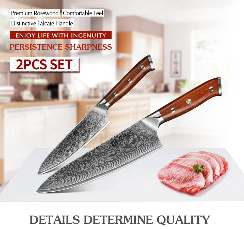 China Knife Set CHINA XINZUO 2PCS Chef Kitchen Knife Set