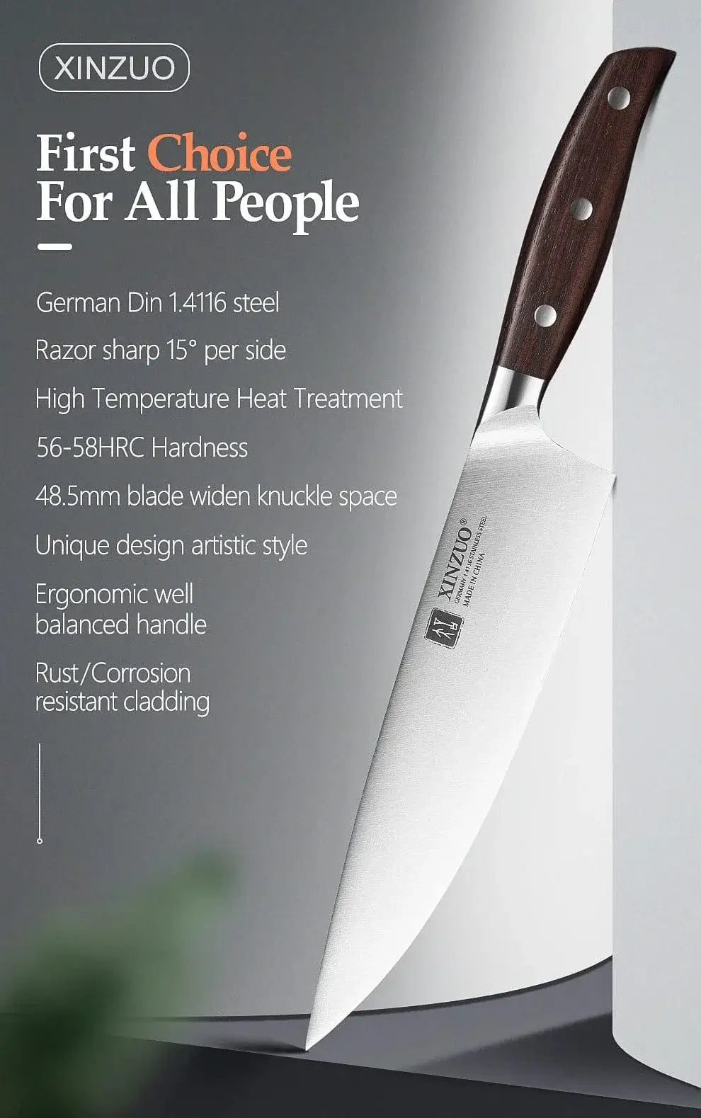 China Knife Set CHINA XINZUO Kitchen Tools 6 PCS Kitchen Knife Set