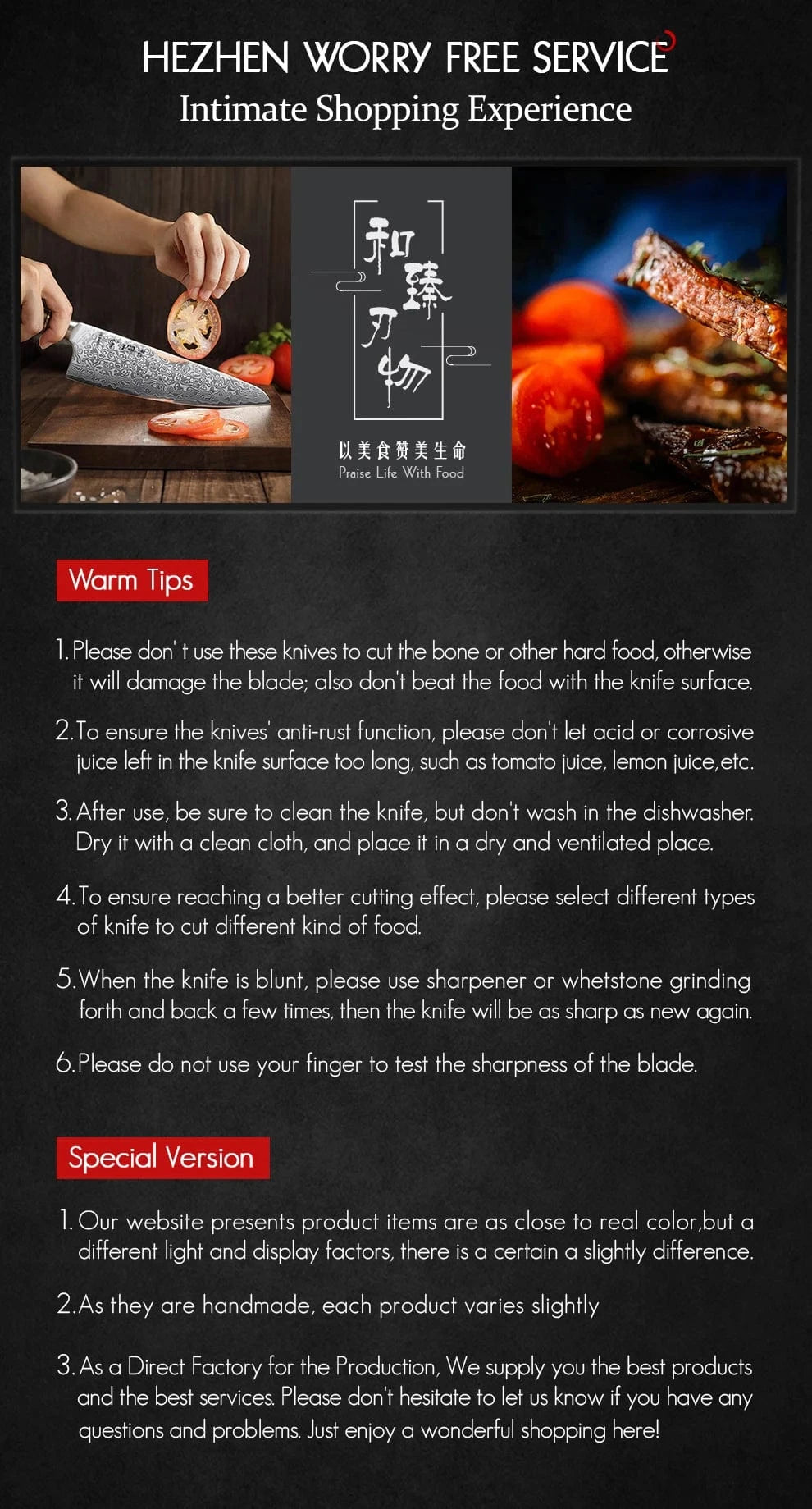 China Knife Set HEZHEN 1  to 5PC Knife Set Professional Damascus Steel  Chef Santoku Bread Utility Paring Cook Knife For Meat Sharp Kitchen Knife