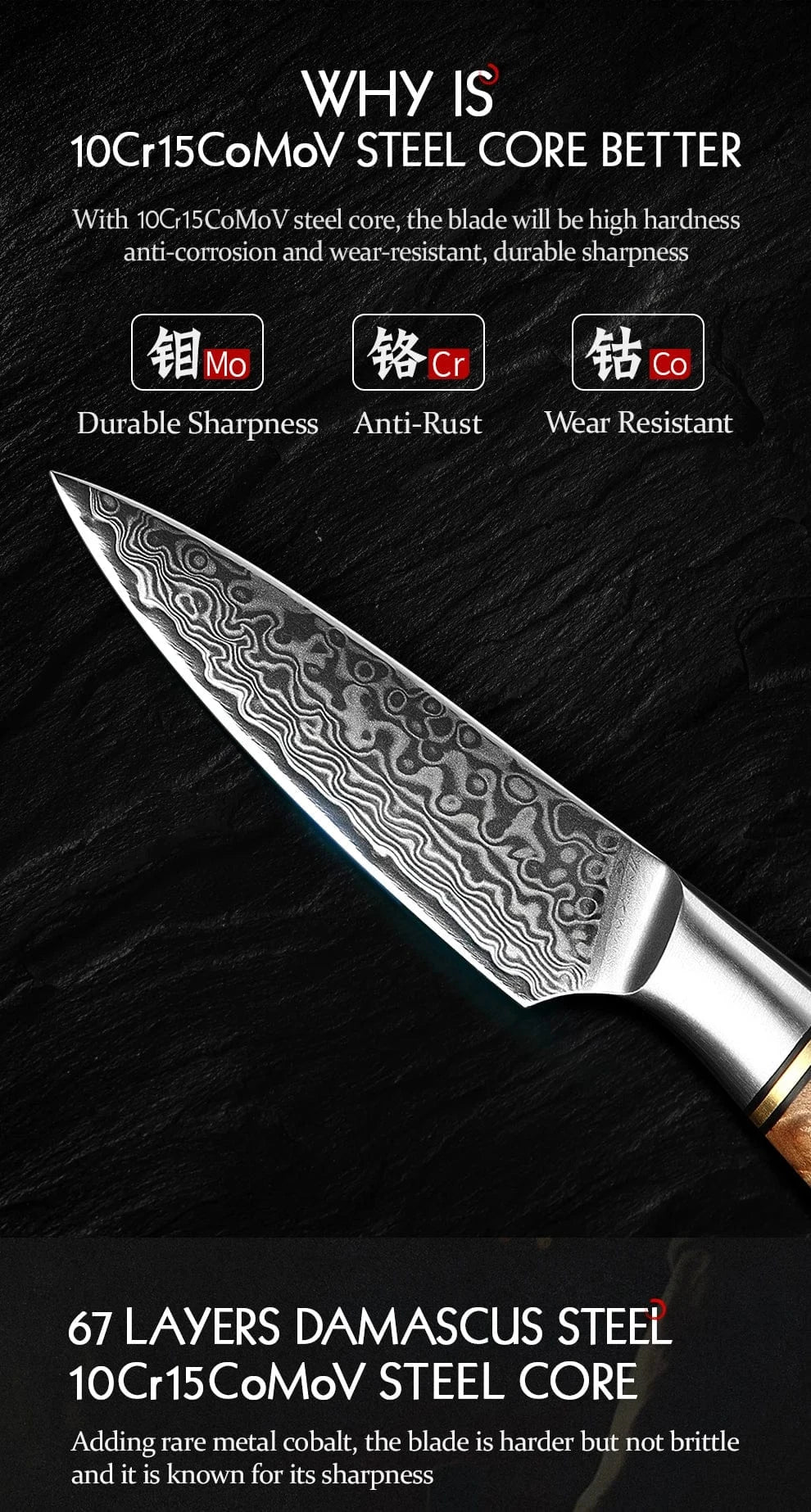 China Knife Set HEZHEN 1  to 5PC Knife Set Professional Damascus Steel  Chef Santoku Bread Utility Paring Cook Knife For Meat Sharp Kitchen Knife
