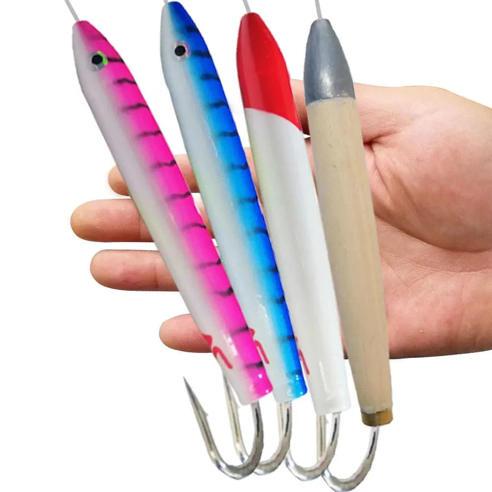 China Lure 1PC Wood Trolling Pencil Bait Drag Flaoting Stickbaits 71g/6inch Wobbler Sea Fishing Bait Marlin Tuna Boat Fishing Lure