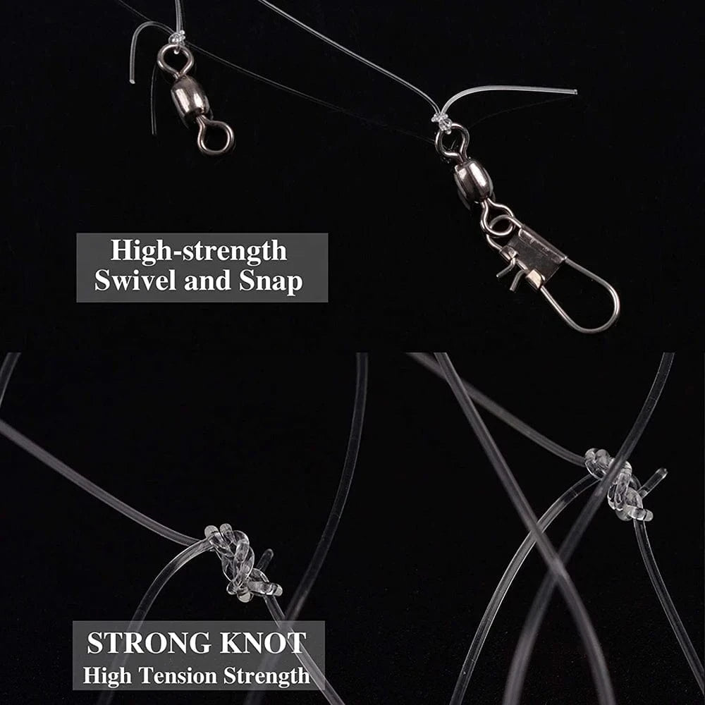 China LURES 120PCS=20Packs Sea fishing live bait rigs Luminous Beads String hook Real Fish Skin Mackerel Sea Saltwater Rig Fishing Lure
