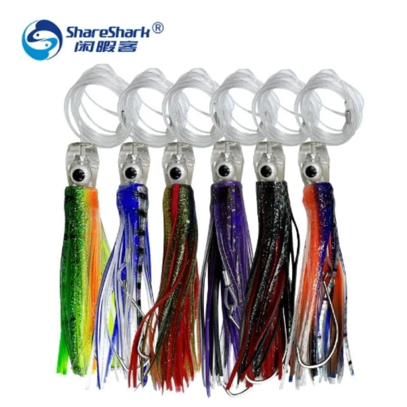 China Lures 16CM/25CM Squid Skirt Trolling Fishing Lure Marlin Tuna Mahi Dolphin Shark Deep Sea Fishing Lure