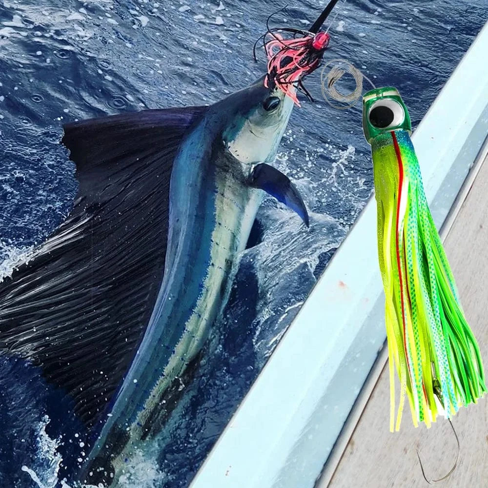 China LURES 1pc Deep Sea Trolling Skirt Tuna Lures 34cm 260g/13.4inch 9oz Boat Fishing Tackle Saltwater Lures for Mahi Marlin Wahoo Billfish