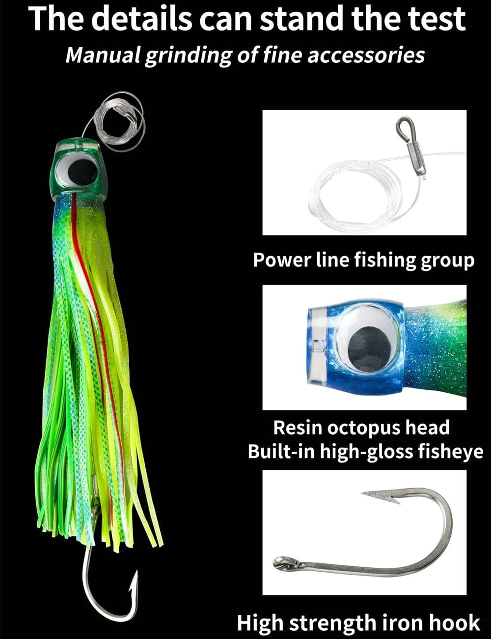 China LURES 1pc Deep Sea Trolling Skirt Tuna Lures 34cm 260g/13.4inch 9oz Boat Fishing Tackle Saltwater Lures for Mahi Marlin Wahoo Billfish
