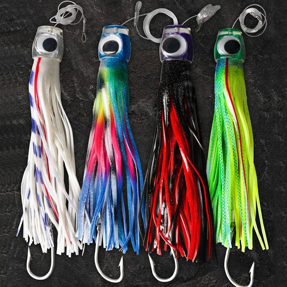 China LURES 1pc Deep Sea Trolling Skirt Tuna Lures 34cm 260g/13.4inch 9oz Boat Fishing Tackle Saltwater Lures for Mahi Marlin Wahoo Billfish