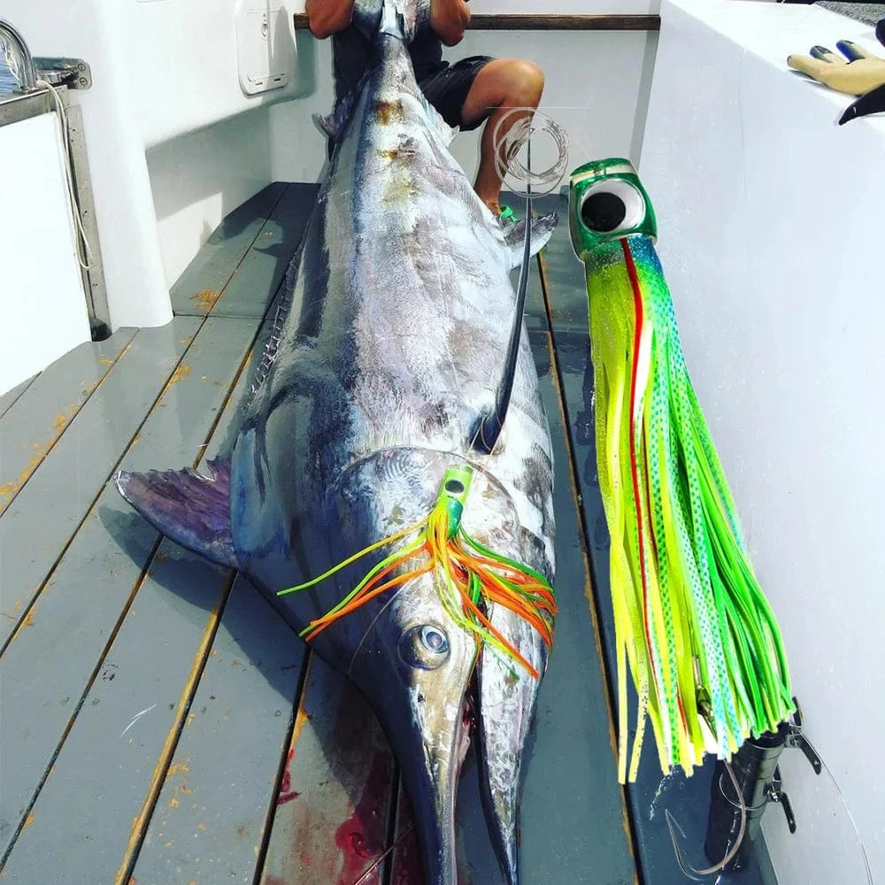 China LURES 1pc Deep Sea Trolling Skirt Tuna Lures 34cm 260g/13.4inch 9oz Boat Fishing Tackle Saltwater Lures for Mahi Marlin Wahoo Billfish