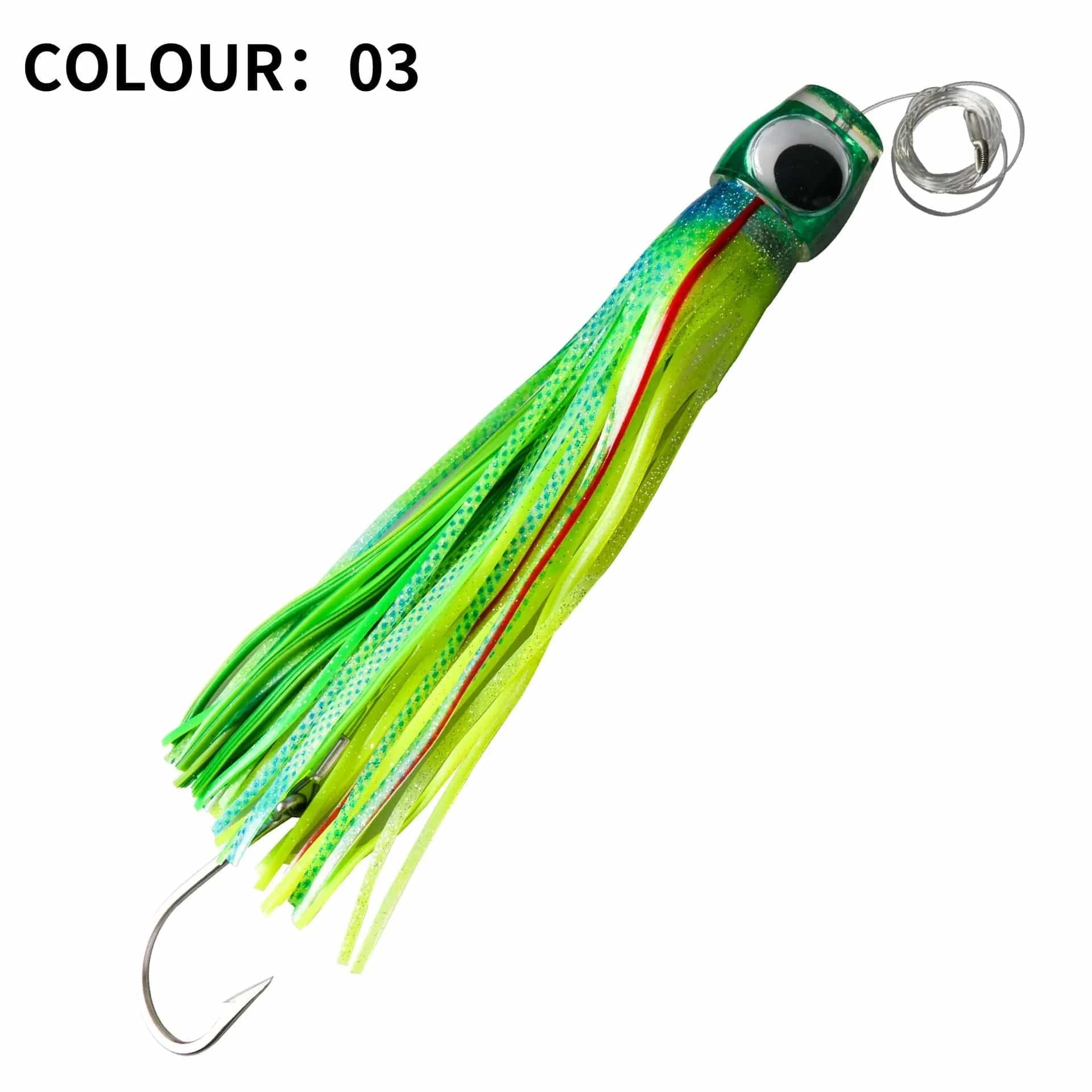 China LURES Color 3 1pc Deep Sea Trolling Skirt Tuna Lures 34cm 260g/13.4inch 9oz Boat Fishing Tackle Saltwater Lures for Mahi Marlin Wahoo Billfish