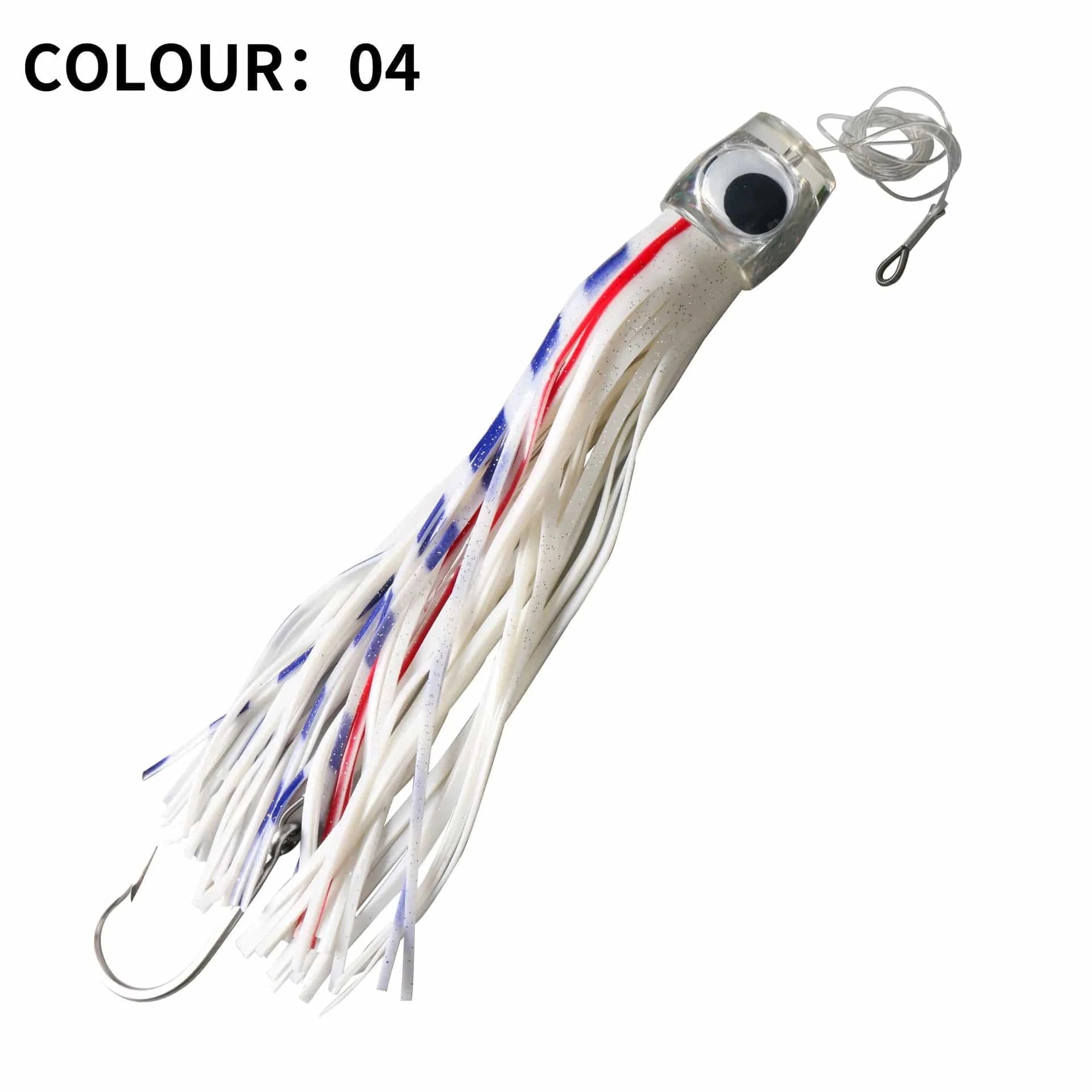 China LURES Color 4 1pc Deep Sea Trolling Skirt Tuna Lures 34cm 260g/13.4inch 9oz Boat Fishing Tackle Saltwater Lures for Mahi Marlin Wahoo Billfish