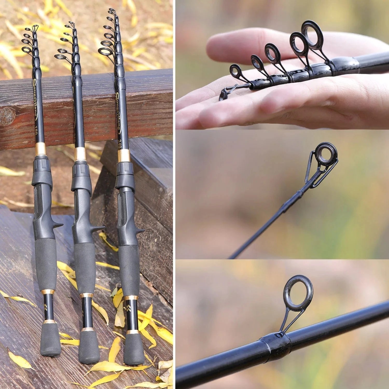 China Reels China Sougayilang 1.8-2.4m Telescopic Fishing Rods Ultralight Weight Spinning Casting Carbon Pole Fishing Accessories  Caña De Pescar