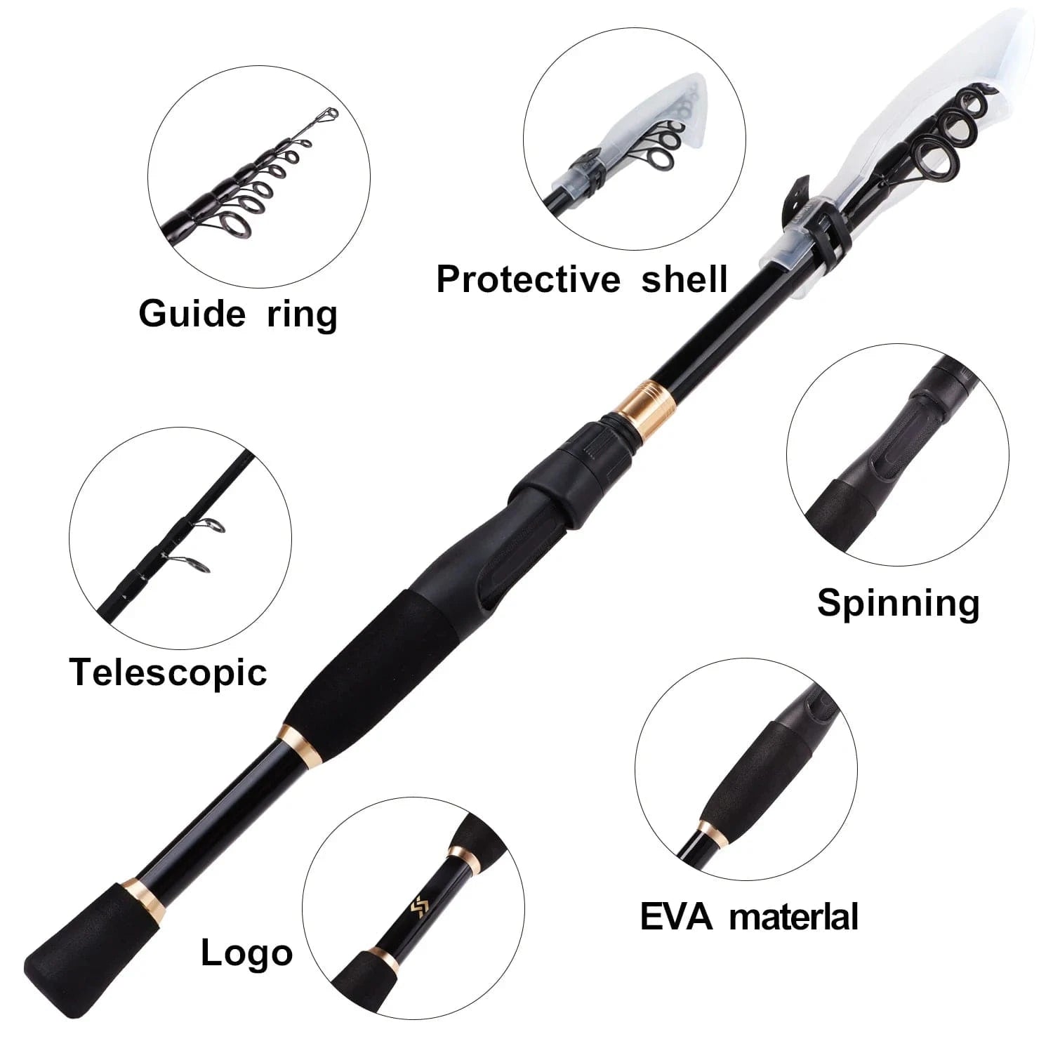 China Reels China Sougayilang 1.8-2.4m Telescopic Fishing Rods Ultralight Weight Spinning Casting Carbon Pole Fishing Accessories  Caña De Pescar