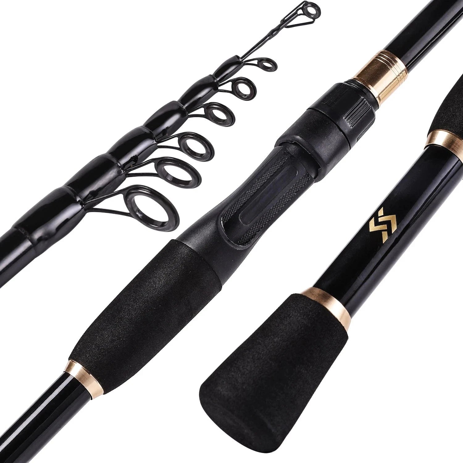 China Reels China Sougayilang 1.8-2.4m Telescopic Fishing Rods Ultralight Weight Spinning Casting Carbon Pole Fishing Accessories  Caña De Pescar