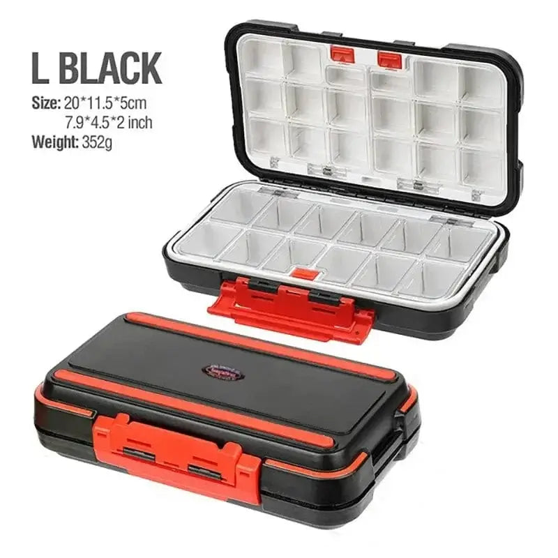China Tackle Box L-black Waterproof Fishing Tackle Box Fishing Accessories Tool Storage Box Fish Hook Lure Fake Bait Boxes Carp For Fishing Goods