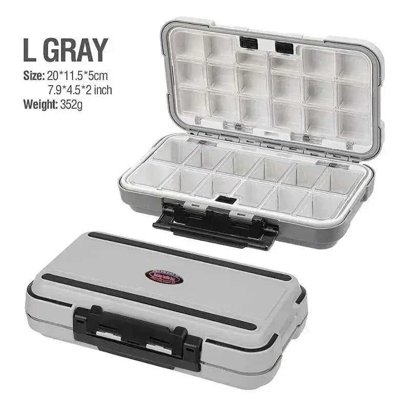 China Tackle Box L-gray Waterproof Fishing Tackle Box Fishing Accessories Tool Storage Box Fish Hook Lure Fake Bait Boxes Carp For Fishing Goods