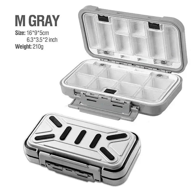 China Tackle Box M-gray-B Waterproof Fishing Tackle Box Fishing Accessories Tool Storage Box Fish Hook Lure Fake Bait Boxes Carp For Fishing Goods