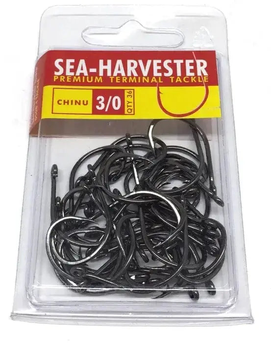 Chinu Hook 3/0 Bulk 36 pack of versatile self-setting fishing hooks for live or dead baits.