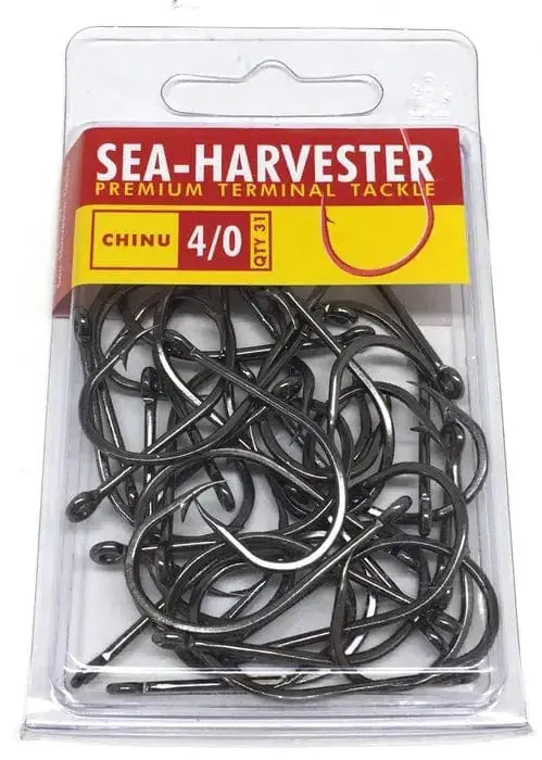 Chinu Hook 4/0 Bulk 31 in packaging, featuring strong high carbon forged wire hooks for versatile bait rigging.