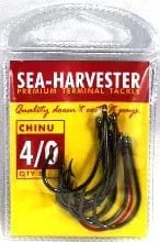 Chinu Hook 4/0 Pkt 8 in a transparent packaging, designed for rigging live or dead baits.
