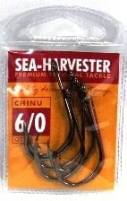 Chinu Hook 6/0 Pkt 6 pack displayed with premium fishing tackle branding.