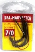 Chinu Hook 7/0 Pkt 5 in packaging, featuring strong high carbon forged wire and offset eye for versatile bait rigging.