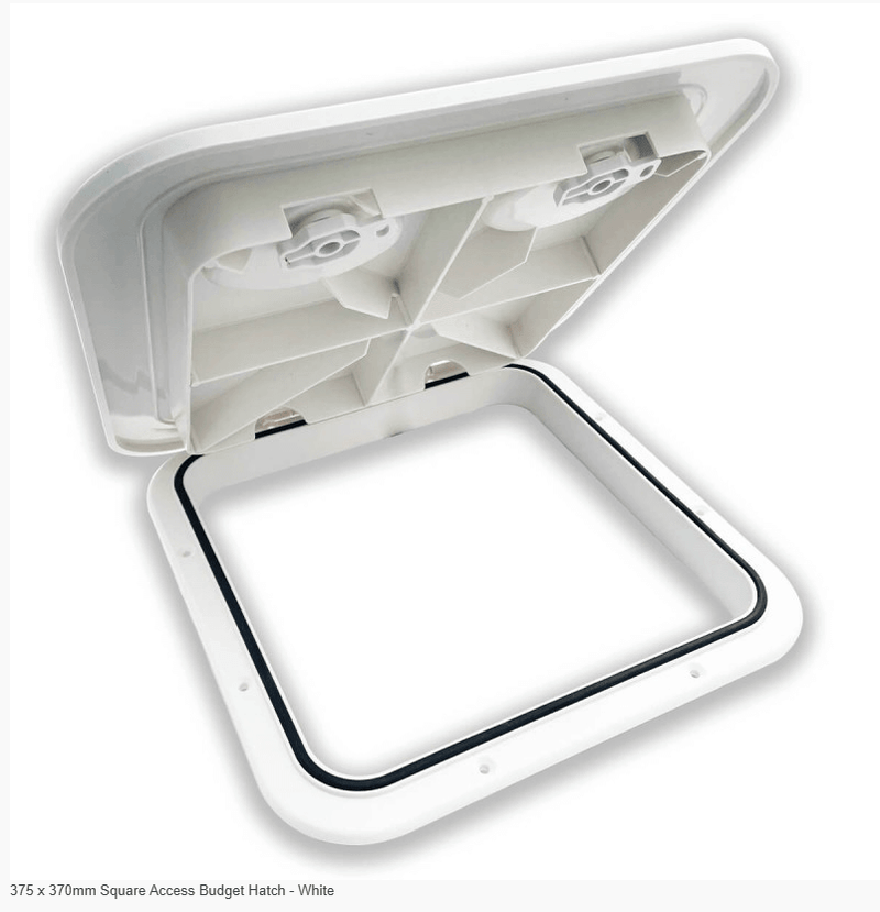 Christine Products Marine Hatches 375 x 370mm Square Access Budget Hatch - White