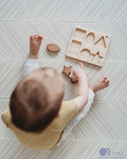 Chunky Wooden Shape Puzzle Board - QToys by Curious Moonbeam