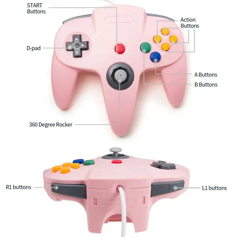 Classic N64 Wired Controller (available in 1pc and 2pcs) by Habicare
