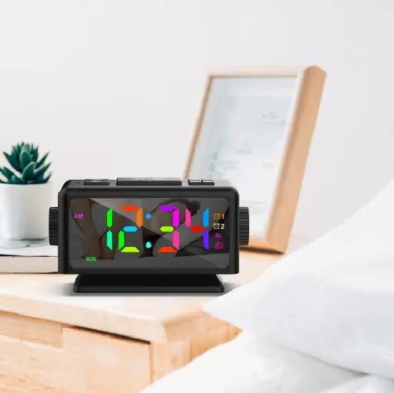 g8buynz Perpetual Calendar Fm Radio Alarm Clock Rgb Colorful Mirror Large Screen Display Perpetual Calendar Fm Radio Alarm Clock Rgb Colorful Mirror Large Screen Display