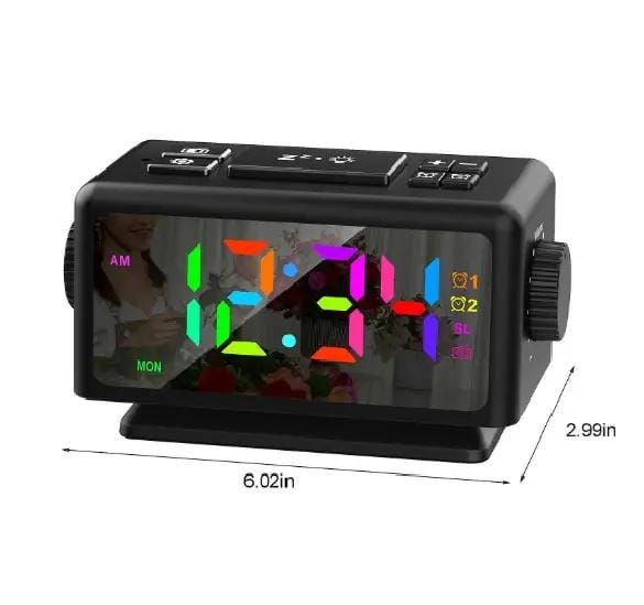 g8buynz Perpetual Calendar Fm Radio Alarm Clock Rgb Colorful Mirror Large Screen Display Perpetual Calendar Fm Radio Alarm Clock Rgb Colorful Mirror Large Screen Display