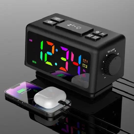 g8buynz Perpetual Calendar Fm Radio Alarm Clock Rgb Colorful Mirror Large Screen Display Perpetual Calendar Fm Radio Alarm Clock Rgb Colorful Mirror Large Screen Display