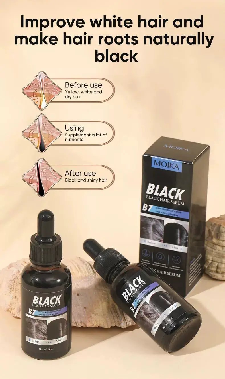 MOIKA Black Hair Serum for Hair Loss 30ml by Poppy Gifts