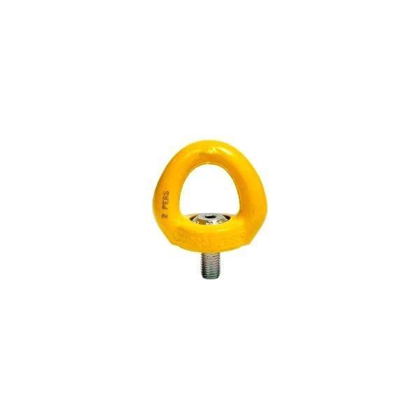 PPE EN795 Safety Swivel Anchor - M16 x 27mm in bright yellow, designed for height safety applications.