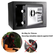 Compact Digital Safe with Key & Password by Habicare