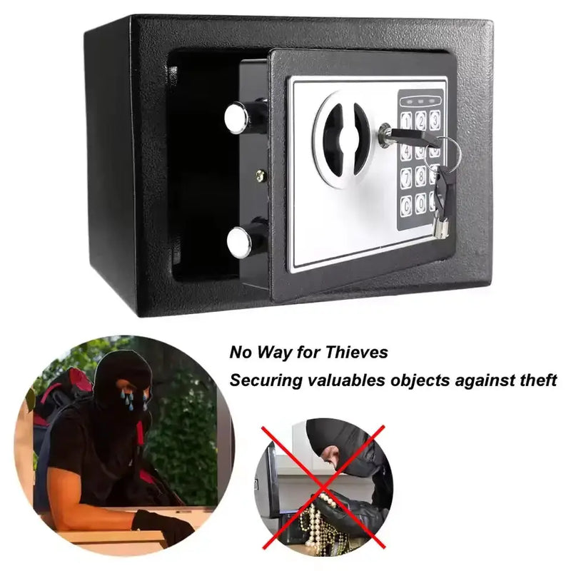 Compact Digital Safe with Key & Password by Habicare