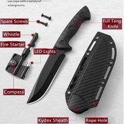 g8buynz Fixed Blade Knife with Kydex Sheath for Carries with Fire Starter, Compass, Whistle Fixed Blade Knife with Kydex Sheath for Carries with Fire Starter, Compass, Whistle