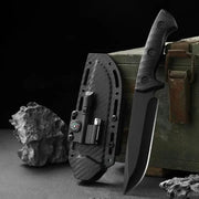 g8buynz Fixed Blade Knife with Kydex Sheath for Carries with Fire Starter, Compass, Whistle Fixed Blade Knife with Kydex Sheath for Carries with Fire Starter, Compass, Whistle