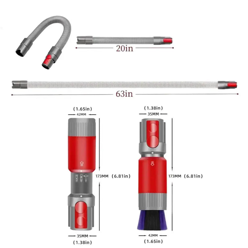 Flexible Extension Hose & Soft Dust Brush Kit for V7–V15 Vacuum Cleaners by Habicare