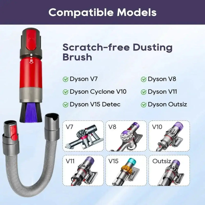 Flexible Extension Hose & Soft Dust Brush Kit for V7–V15 Vacuum Cleaners by Habicare