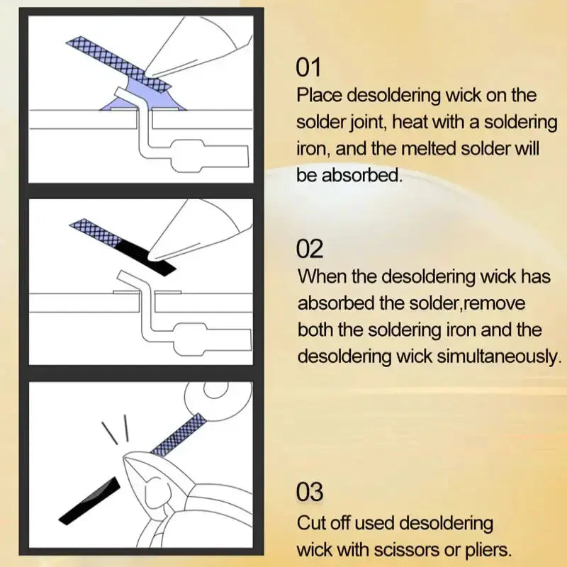 Copper Desoldering Wick Solder Braid (available in different length) by Habicare