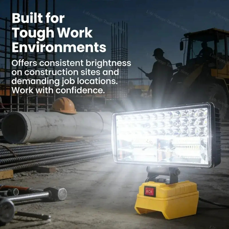Cordless LED Work Light for 18V–20V Battery with USB Charging & Emergency Floodlight by Habicare