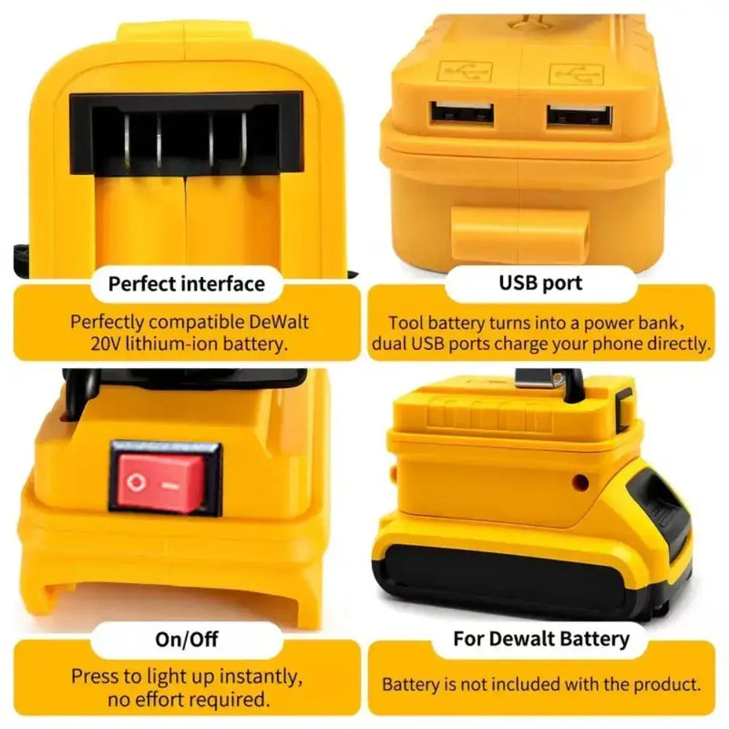 Cordless LED Work Light for 18V–20V Battery with USB Charging & Emergency Floodlight by Habicare