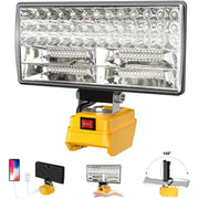 Cordless LED Work Light for 18V–20V Battery with USB Charging & Emergency Floodlight by Habicare